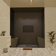 Kit pour cabine hammam personnalisable avec panneau, banc et générateur vapeur