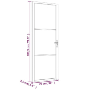 Vidaxl porte intérieure 76x201,5 cm blanc verre esg et aluminium 350584_4