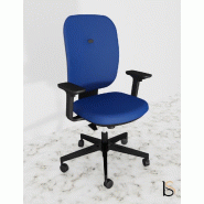 Fauteuil de bureau Alaia haut dossier - Sokoa - Bleu, Synchrone, Sol dur_4