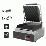 Machine à panini digital - rainuré en haut et en bas (gril à panini électrique)_4