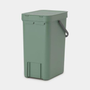 Poubelle composteur avec support mural - Volume S de 12 litres - Brabantia Sort & Go - Fir Green_4