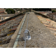 Ligne de vie en façade standard - dispositif d'ancrage horizontal conforme EN795:2012 classe C_4