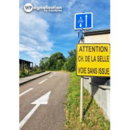 Panneau indication C24a - Conditions particulières de circulation par voie sur la route ou la chaussée suivie - Cycliste_4