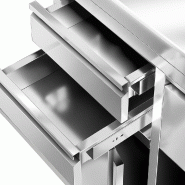 Meuble inox pour machine à café - 1000 x 600 mm - 2 tiroirs - Knock box_4