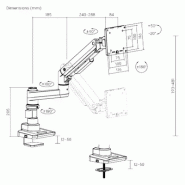 MCL MS3A99AZSBAE4920N support d'écran plat pour bureau 124,5 cm (49