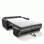 Canapé convertible express Virgola - Matelas 16 cm - Sommier métallique 140 cm - Tissu tweed gris anthracite_4