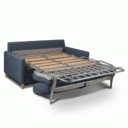 Canapé convertible OGGETTO - Matelas 16 cm - Système express - Sommier à lattes 160 cm - Renatonisi Tweed Bleu_4