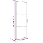 Vidaxl porte intérieure 76x201,5 cm noir verre esg et aluminium 350560_4