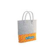 Sac à provisions en feutre RPET personnalisé - impression quadri - poignées courtes et soufflet d'aisance_4