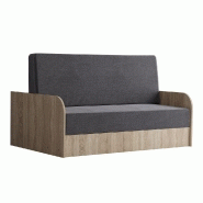 Armoire lit escamotable Dynamo Sofa avec accoudoirs en chêne - Canapé gris - Couchage 140x200 cm_4