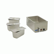 Bain-marie électrique professionnel - 3 x GN 1/3 - avec robinet de vidange - Bacs GN inclus | Maxima_4