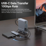 VALUE Station d'accueil USB type C 16 en 1, HDMI/DP 4K60, Gigabit Ethernet, USB-A, USB-C, PD, SD/microSD, Audio_4