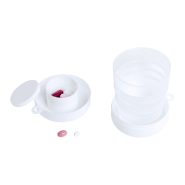 Mug pliable en plastique - avec pilulier et mousqueton - 220 ml - couleur blanc_4
