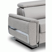Canapé convertible express REAUMUR 140 cm - Matelas 16 cm haute résilience - Pieds luge Nabucka gris clair_4