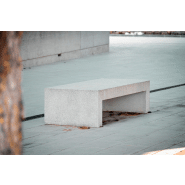 Banc public Volga UM369 - béton préfabriqué blanc granite lisse_4