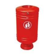 Corbeille publique Gascogne 60 L - aluminium moulé - acier électrozingué - ouverture par clé triangle_4