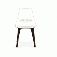 Lot de 2 chaises JAM W - Design moderne bicolore nougat - Piétement frêne teinté smoke - Fabrication italienne_4