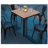 Fauteuil style vintage - Chaise de restaurant avec accoudoir - Structure en acier - Utilisation intérieure ou extérieure_4