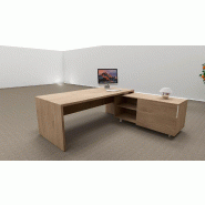 Bureau d'angle T45 avec desserte dos design - Quadrifoglio - 212, Droite, Orme_4