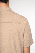 Chemise écoresponsable délavée en jersey - Manches courtes à col bowling homme - Réf: NS522 - 100% coton biologique_4