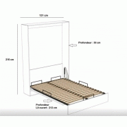 Armoire lit escamotable Dynamo gris mat - Couchage 120x200 cm avec ouverture assistée et sommier à lattes_4