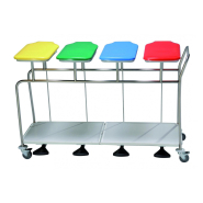 Chariot porte-sac 1 à 4 sacs avec options couvercle et pédale pour la collecte et tri du linge sale - Andromède_4