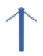 Potelet DECO à chaînes Ø 114 - Pommeaux en fonte acier soudés - Hauteur hors sol 1180mm - Tube forte épaisseur_4