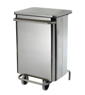 Poubelle mobile à pédale Collecroule Carene - 70/110L - Acier poudré anti-UV ou Inox - 2 Roulettes_4