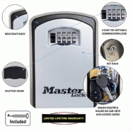 Minicoffre MASTER LOCK Select Access - Fixation murale - H.14.6 x L.10.5 x P.5.1 cm - Aluminium robuste et étanche_4