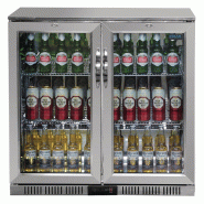 Arrière-bar deux portes pivotantes Série G inox 208L | Polar - GL008_4