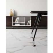 Bur-003 - Bureau de direction - Mobika - plateau en MDF - coloris bois au choix - piètement conique en acier_4