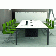 Grande table de réunion X8 avec plateaux laqués Officity. - Blanc 9010, 320, Gris ombre RAL 7022_4