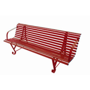 Banc public en tube méplat à sceller au sol - TERRA - Métallique, peinture verte RAL 6005, dimensions 195x74x38 cm_4