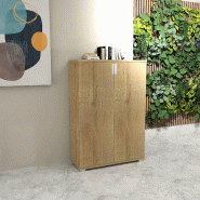 Armoire de rangement avec portes battantes TAK - Mobel Linea - Chêne veiné_4