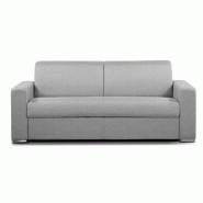 Canapé convertible Allure - matelas Memory 20 cm - sommier à lattes 140 cm - polyuréthane gris clair_4