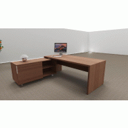 Bureau d'angle T45 avec desserte dos design - Quadrifoglio - 212, Gauche, Noyer Canaletto_4