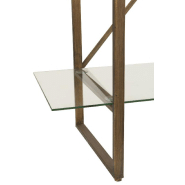 Étagère rectangulaire 4 niveaux TOTA - métal doré et planches en verre - L150 x H180 x P40 cm_4