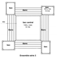 Ensemble jardinières et bancs en bois massif AGORA - 3 séries disponibles - Aménagement urbain_4