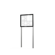 Vitrine extérieure sur poteaux Edge 54 - Affichage simple face - Taille de 2 à 9 A4 - Épaisseur 54 mm - Verre sécurisé - Cadre noir_4
