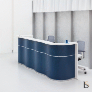 Comptoir d'accueil 3 postes Wave - MDD - Bleu mat, 356_4