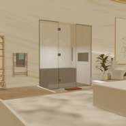 Kit de construction cabine de hammam - Paroi vitrée à carreler 180x120 avec générateur vapeur et accessoires inclus_4