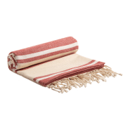 Serviette de plage paréo bicolore en coton bio - 100% coton biologique - 110 g/m² - Rouge - 206 g_4