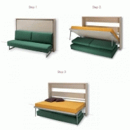 Armoire lit Houdini Slash italienne avec sommier à lattes et canapé design