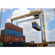 Grue portuaire - Liebherr - portiques de stockage sur pneus avec système anti-balant et envergures de 5 à 8 conteneurs_4