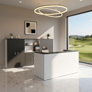 Bureau d'accueil Delta First - Mobel Linea - 144, Blanc et noir_4