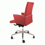 Fauteuil direction VIVA - Finition cuir - Accoudoirs fixes chromés - Haut dossier avec appui-tête - Référence VP02_4