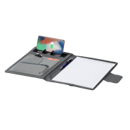 Porte-documents A4 en polyester 300D RPET - Chargeur rapide sans fil 10W et powerbank 5000 mAh_4