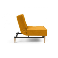 Innovation Living Fauteuil-lit Splitback Styletto convertible - 90x115 cm - Pieds chêne naturel - Tissu Elegance Burned Curry_4