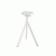 Infinity table de bistrot avec piètement blanc + plateau HPL Galaxy Marble Ø70 cm_4