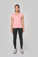 T-shirt de sport écoresponsable femme - PROACT - Réf: PA4020 - Polyester recyclé et élasthanne - Coupe slim, encolure en V_4